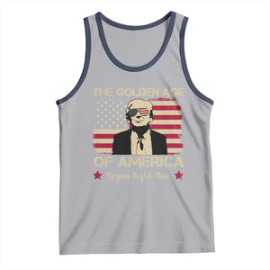 Trump 47 Tank Top The Golden Age Of America Begins Right Now 2025 TS09 Athletic Heather Navy Print Your Wear