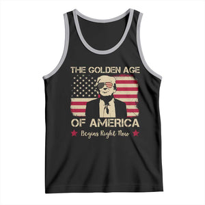 Trump 47 Tank Top The Golden Age Of America Begins Right Now 2025 TS09 Black Athletic Heather Print Your Wear