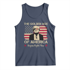 Trump 47 Tank Top The Golden Age Of America Begins Right Now 2025 TS09 Navy Print Your Wear