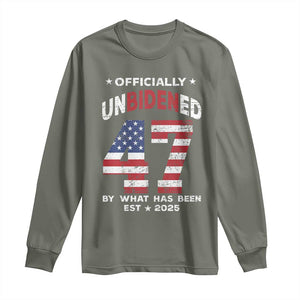 Funny Trump Long Sleeve Shirt Unbidened By What Has Been Pun TS09 Military Green Print Your Wear