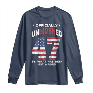 Funny Trump Long Sleeve Shirt Unbidened By What Has Been Pun TS09 Navy Print Your Wear