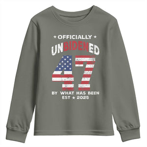 Funny Trump Youth Sweatshirt Unbidened By What Has Been Pun TS09 Military Green Print Your Wear