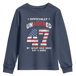 Funny Trump Youth Sweatshirt Unbidened By What Has Been Pun TS09 Navy Print Your Wear