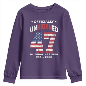 Funny Trump Youth Sweatshirt Unbidened By What Has Been Pun TS09 Purple Print Your Wear