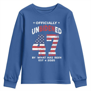 Funny Trump Youth Sweatshirt Unbidened By What Has Been Pun TS09 Royal Blue Print Your Wear