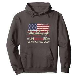 Trump 2025 Hoodie Pun Unbidened By What Has Been American Flag TS09 Dark Chocolate Print Your Wear