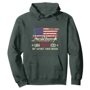 Trump 2025 Hoodie Pun Unbidened By What Has Been American Flag TS09 Dark Forest Green Print Your Wear