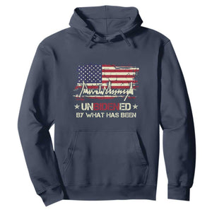 Trump 2025 Hoodie Pun Unbidened By What Has Been American Flag TS09 Navy Print Your Wear