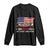 Trump 2025 Long Sleeve Shirt Pun Unbidened By What Has Been American Flag TS09 Black Print Your Wear