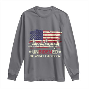 Trump 2025 Long Sleeve Shirt Pun Unbidened By What Has Been American Flag TS09 Charcoal Print Your Wear