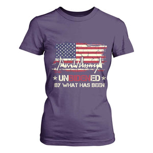 Trump 2025 T Shirt For Women Pun Unbidened By What Has Been American Flag TS09 Purple Print Your Wear