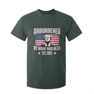 Trump 47 T Shirt For Kid Unburdened By What Has Been Est 2025 TS09 Dark Forest Green Print Your Wear