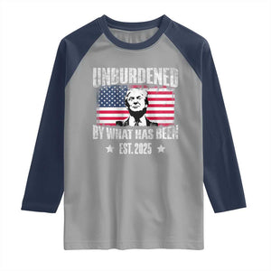 Trump 47 Raglan Shirt Unburdened By What Has Been Est 2025 TS09 Sport Gray Navy Print Your Wear