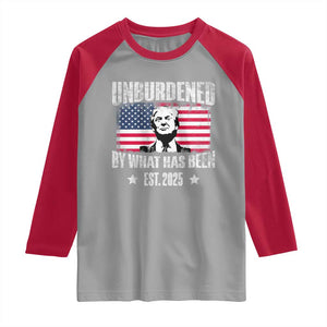 Trump 47 Raglan Shirt Unburdened By What Has Been Est 2025 TS09 Sport Gray Red Print Your Wear