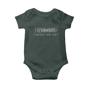 Trump Liberation Day Baby Onesie Inauguration Day January 20th 2025 TS09 Dark Forest Green Print Your Wear