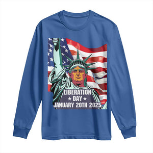 Trump Liberation Day Long Sleeve Shirt Statue Of Liberty January 20th 2025 TS09 Royal Blue Print Your Wear