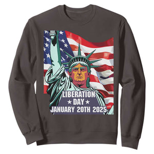 Trump Liberation Day Sweatshirt Statue Of Liberty January 20th 2025 TS09 Dark Chocolate Print Your Wear