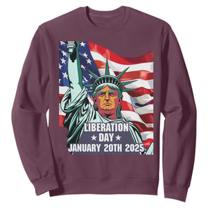 Trump Liberation Day Sweatshirt Statue Of Liberty January 20th 2025 TS09 Maroon Print Your Wear