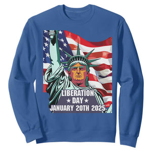 Trump Liberation Day Sweatshirt Statue Of Liberty January 20th 2025 TS09 Royal Blue Print Your Wear