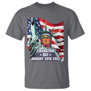 Trump Liberation Day T Shirt Statue Of Liberty January 20th 2025 TS09 Charcoal Print Your Wear