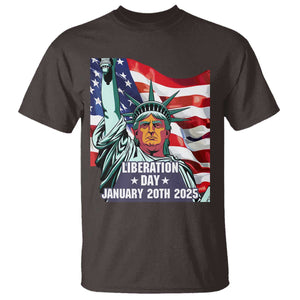 Trump Liberation Day T Shirt Statue Of Liberty January 20th 2025 TS09 Dark Chocolate Print Your Wear