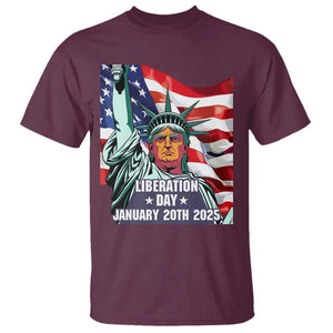 Trump Liberation Day T Shirt Statue Of Liberty January 20th 2025 TS09 Maroon Print Your Wear