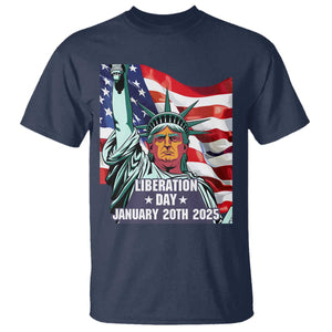 Trump Liberation Day T Shirt Statue Of Liberty January 20th 2025 TS09 Navy Print Your Wear