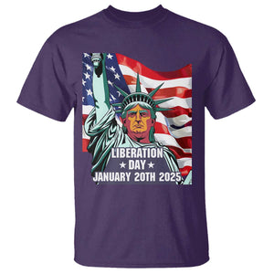 Trump Liberation Day T Shirt Statue Of Liberty January 20th 2025 TS09 Purple Print Your Wear