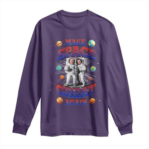 Funny Trump Elon Musk Long Sleeve Shirt Make Space Great Again TS09 Purple Print Your Wear