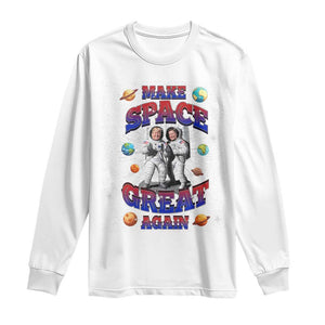 Funny Trump Elon Musk Long Sleeve Shirt Make Space Great Again TS09 White Print Your Wear