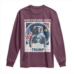 Funny Trump Long Sleeve Shirt Make Space Great Again TS09 Maroon Print Your Wear