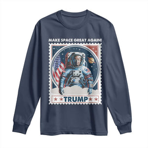 Funny Trump Long Sleeve Shirt Make Space Great Again TS09 Navy Print Your Wear