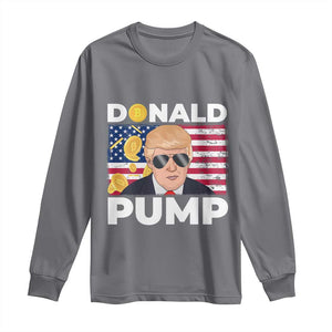 Bitcoin Trump Long Sleeve Shirt Donald Pump Funny Crypto TS09 Charcoal Print Your Wear