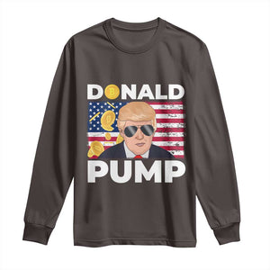 Bitcoin Trump Long Sleeve Shirt Donald Pump Funny Crypto TS09 Dark Chocolate Print Your Wear