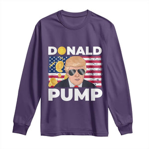 Bitcoin Trump Long Sleeve Shirt Donald Pump Funny Crypto TS09 Purple Print Your Wear