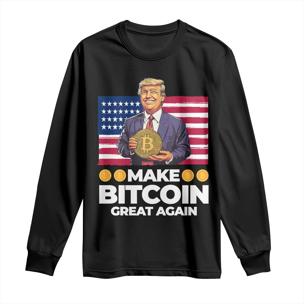 Trump Bitcoin Long Sleeve Shirt Make Bitcoin Great Again TS09 Black Print Your Wear