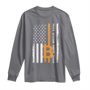 Make Bitcoin Great Again Long Sleeve Shirt Crypto Enthusiasts Trump Coin 2025 TS09 Charcoal Print Your Wear