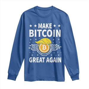 Funny Crypto Enthusiasts Trump Coin 2025 Long Sleeve Shirt Make Bitcoin Great Again TS09 Royal Blue Print Your Wear