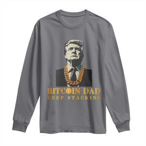 Funny Trump Bitcoin Dad Long Sleeve Shirt TS09 Charcoal Print Your Wear