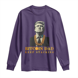 Funny Trump Bitcoin Dad Long Sleeve Shirt TS09 Purple Print Your Wear