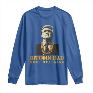 Funny Trump Bitcoin Dad Long Sleeve Shirt TS09 Royal Blue Print Your Wear