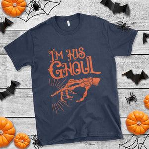 Halloween Couple Matching T Shirt I'm His Ghoul Skeleton Hand TS09 Navy Print Your Wear