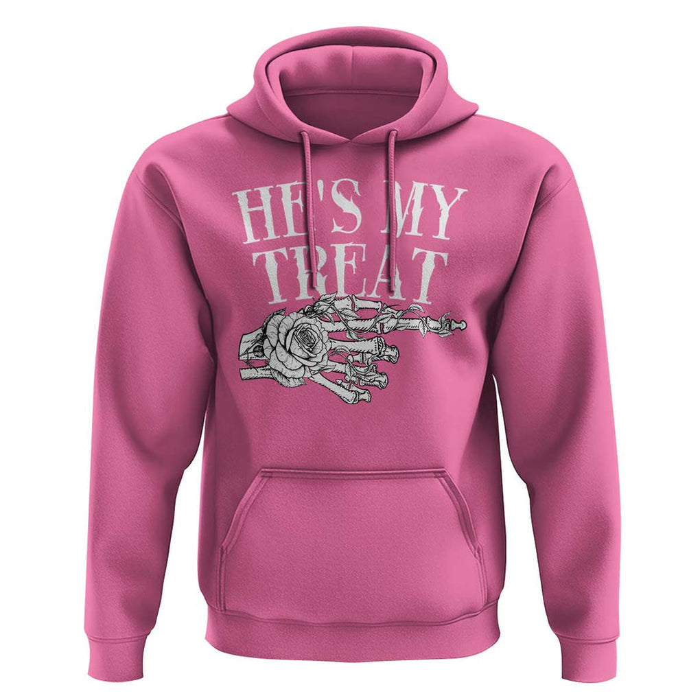 Halloween Couple Matching Hoodie He's My Treat Skeleton Hand TS09 Azalea Print Your Wear
