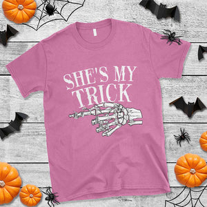 Halloween Couple Matching T Shirt She's My Trick Skeleton Hand TS09 Azalea Print Your Wear