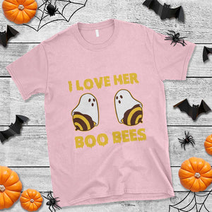 Halloween Couple Matching T Shirt I Love Her Boo Bees TS09 Light Pink Print Your Wear