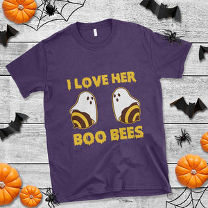 Halloween Couple Matching T Shirt I Love Her Boo Bees TS09 Purple Print Your Wear