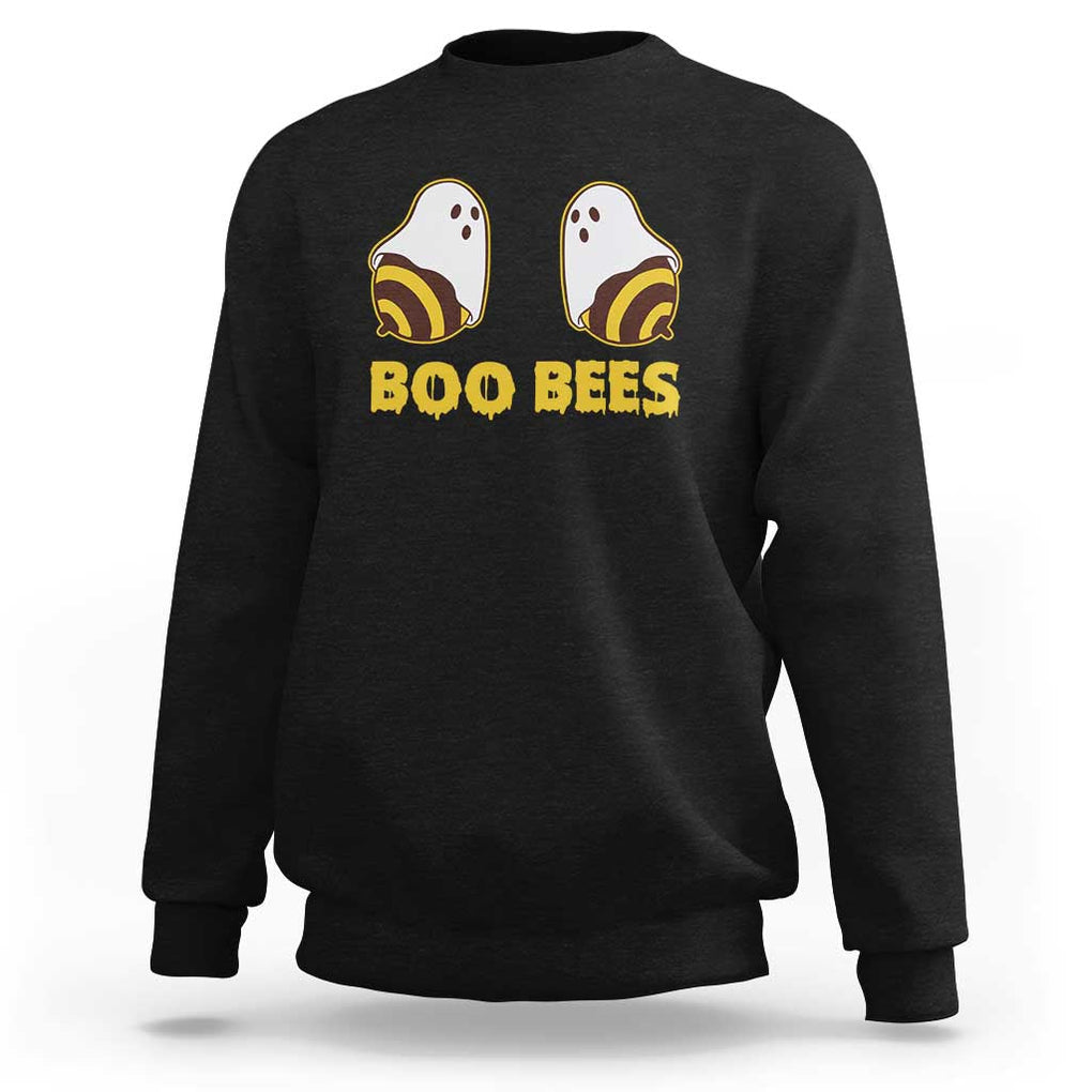 Halloween Couple Matching Sweatshirt Boo Bees Funny Ghost Bee TS09 Black Print Your Wear