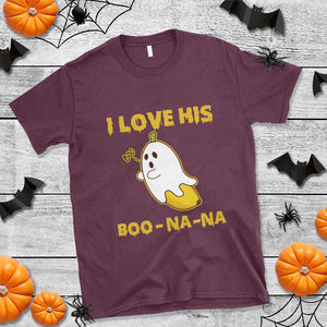 Halloween Couple Matching T Shirt I Love His Boo-na-na TS09 Maroon Print Your Wear