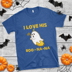 Halloween Couple Matching T Shirt I Love His Boo-na-na TS09 Royal Blue Print Your Wear