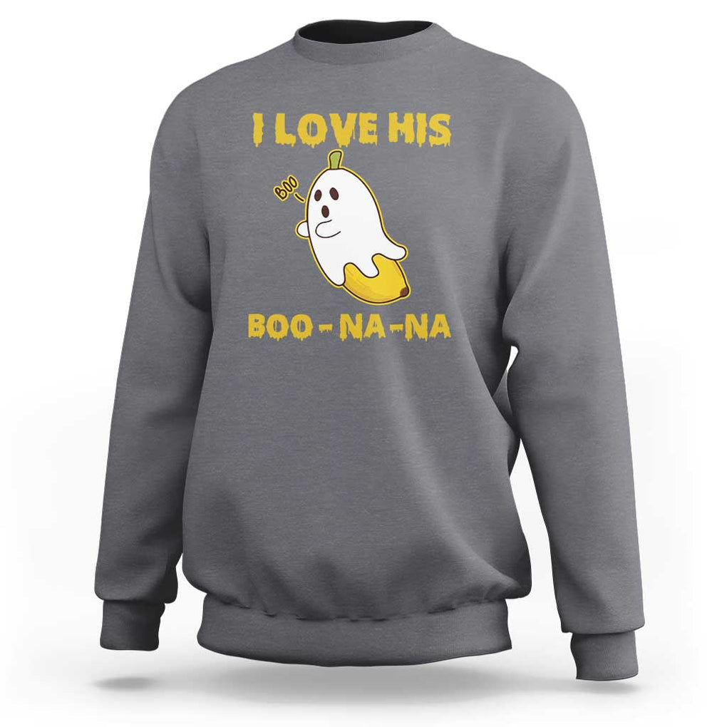 Halloween Couple Matching Sweatshirt I Love His Boo-na-na TS09 Charcoal Print Your Wear